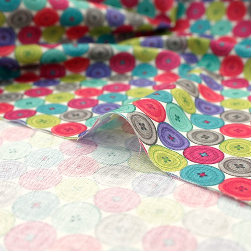 フランス製♪『STOF ストフ button ボタン柄 プリント生地』～50㎝単位  