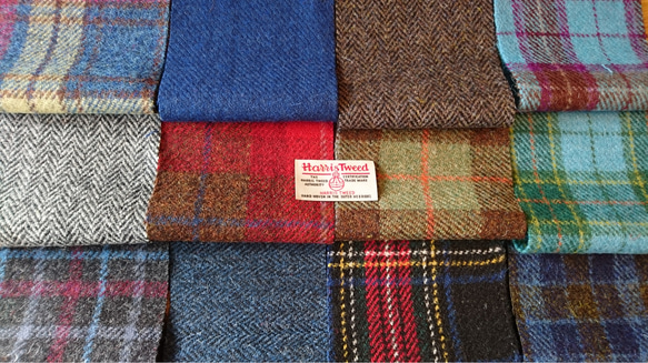 スコットランド伝統の毛織物！『憧れのハリスツイードウールのカットクロス 12種類アソートRセット～ラベル1枚付き～ 2枚目の画像