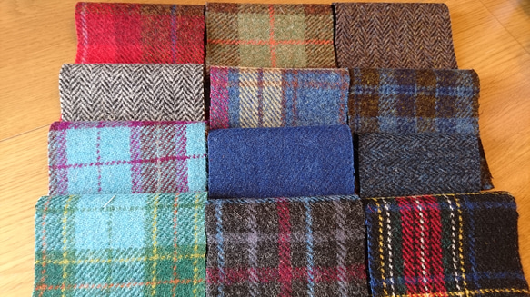 スコットランド伝統の毛織物！『憧れのハリスツイードウールのカットクロス 12種類アソートRセット～ラベル1枚付き～ 5枚目の画像