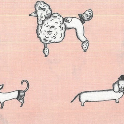 カットクロス！モダ！『HOWL & HOUND 　ピンク　犬　ドッグ』～55㎝×50㎝でカット済み～ 2枚目の画像