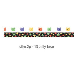 新入荷！『Jelly bear 　クマとスターの細マスキングテープセット』～各柄2個　計4個セット～ 2枚目の画像