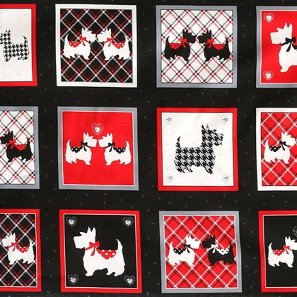 新入荷！『BENARTEX KANVAS スコッチテリア柄 パネル生地』～58㎝単位