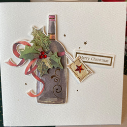 新商品！クリスマスカード『クリスマス立体カード♪ワインボトル』 1枚目の画像