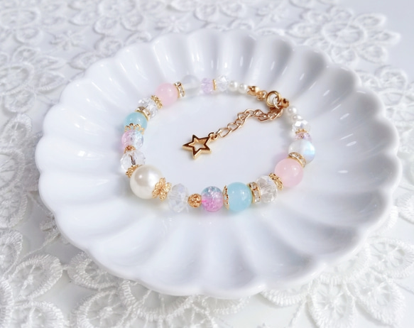 ゆめかわいいキキララカラー♡キラキラブレスレット