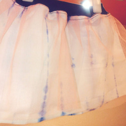 【新作】手絞りシリーズ　スカート　〈縦縞×pink〉100size 2枚目の画像