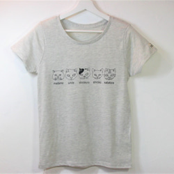 セール【M】猫ファイブ  Tシャツ　レディース 2枚目の画像