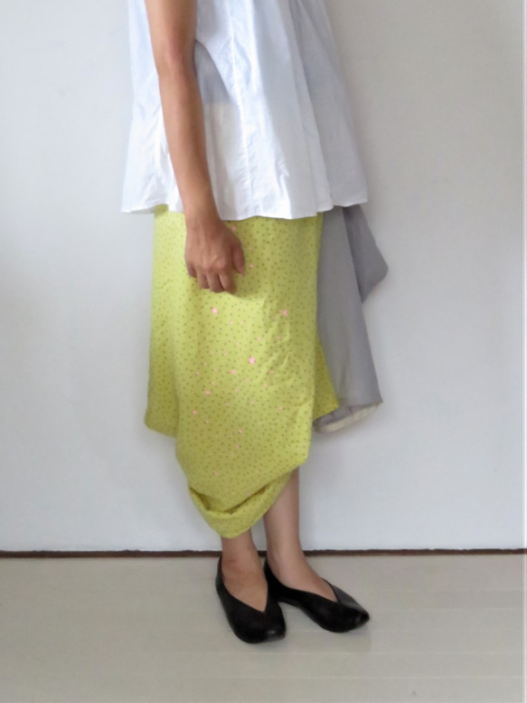 セール　コクーン　変形スカート ドット tanabata 2枚目の画像
