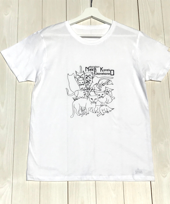 【M】セール　ねこ、いっぱい　Tシャツ　メンズ 2枚目の画像