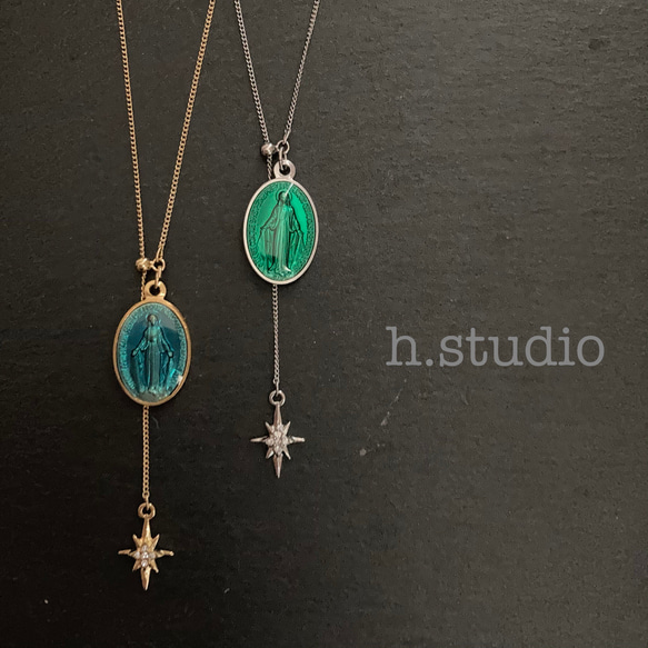 不思議のメダイ】聖マリアとベツレヘムの星ネックレス ネックレス