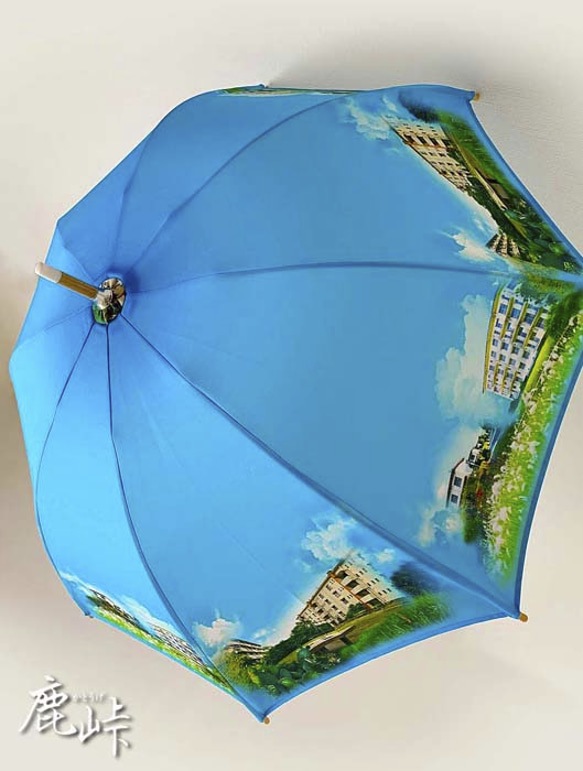 雨の日も使える　昭和の風景柄日傘(団地柄タイプ) 3枚目の画像