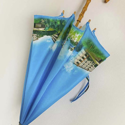 雨の日も使える　昭和の風景柄日傘(団地柄タイプ) 4枚目の画像