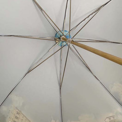 雨の日も使える　昭和の風景柄日傘(団地柄タイプ) 6枚目の画像