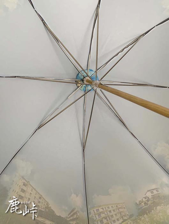 雨の日も使える　昭和の風景柄日傘(団地柄タイプ) 6枚目の画像