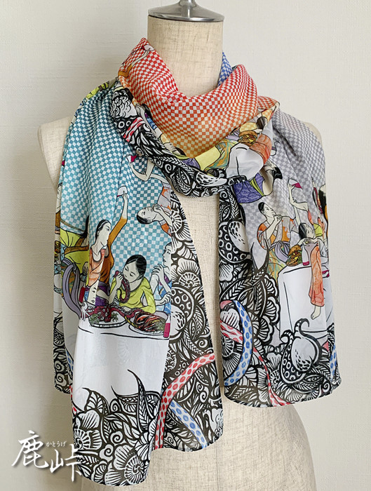 《再販》最後の晩餐風女子会絵柄シフォンショール