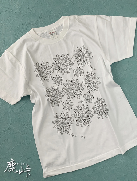 《受注製作T》『ニャン相華紋』プリントTシャツ(ホワイト) 2枚目の画像