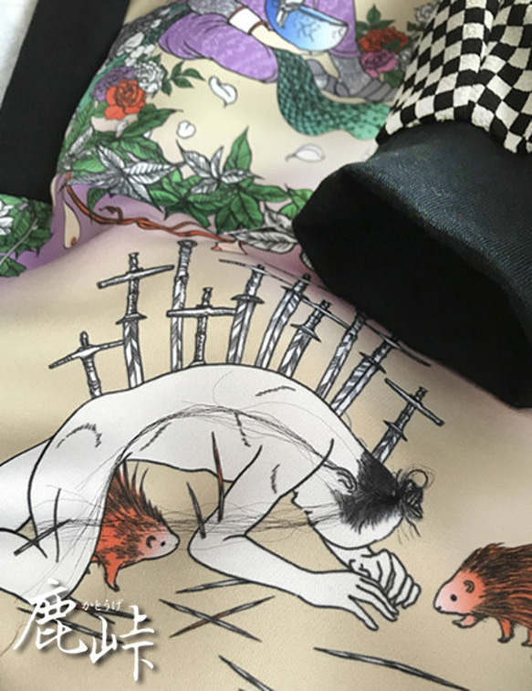 【受注製作】ゆるふわ男子柄の植毛刺繍ブルゾン 6枚目の画像