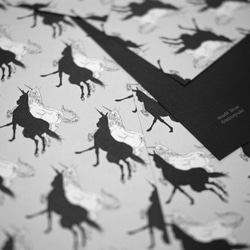 Monochrome Unicorn - Wrapping paper 2枚目の画像