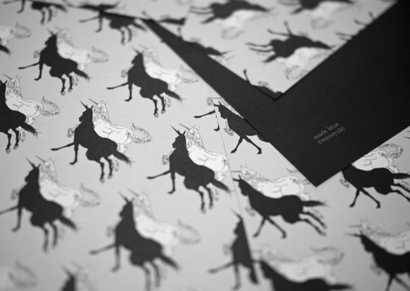 Monochrome Unicorn - Wrapping paper 2枚目の画像