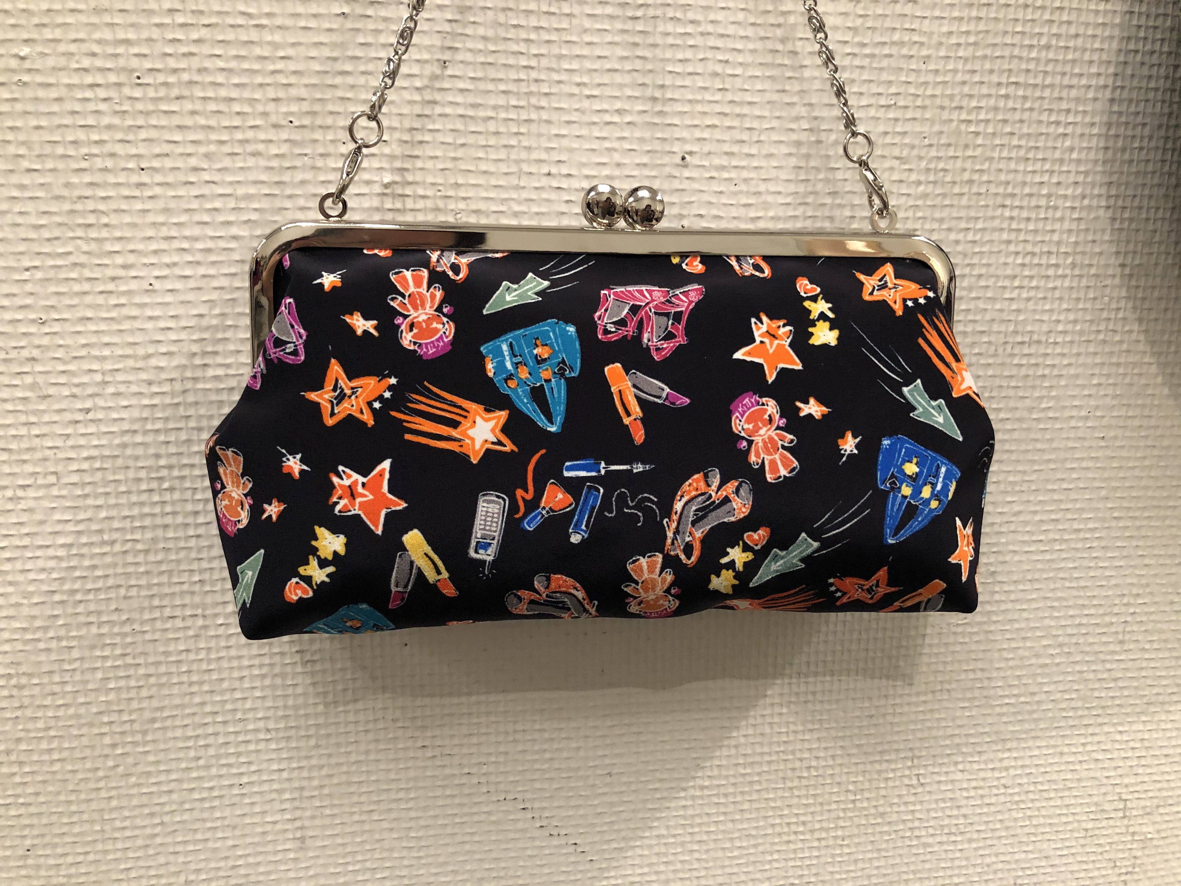 2WAYがま口バッグ（インポートファブリック）