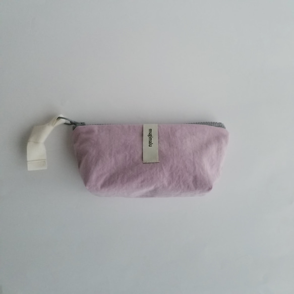 poitto16 マチ5 天然色素染NYLON POUCH ..Rose.. 1枚目の画像