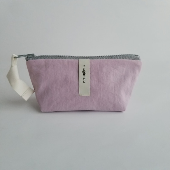 poitto16 マチ5 天然色素染NYLON POUCH ..Rose.. 2枚目の画像