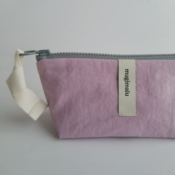 poitto16 マチ5 天然色素染NYLON POUCH ..Rose.. 3枚目の画像