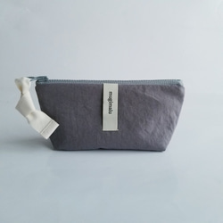 poitto16 マチ5 天然色素染NYLON POUCH ..LogWood..ライラックグレー 1枚目の画像