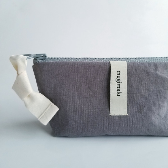 poitto16 マチ5 天然色素染NYLON POUCH ..LogWood..ライラックグレー 2枚目の画像