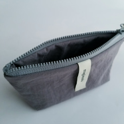 poitto16 マチ5 天然色素染NYLON POUCH ..LogWood..ライラックグレー 6枚目の画像