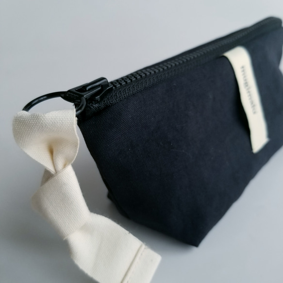 poitto16 マチ5 天然色素染NYLON POUCH ..LogWood..クロ 6枚目の画像