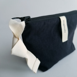 poitto16 マチ５深型 天然色素染NYLON POUCH..LogWood..ブラック 3枚目の画像