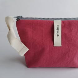 poitto16 マチ5深型 天然色素染NYLON POUCH ..Safflower.. 2枚目の画像