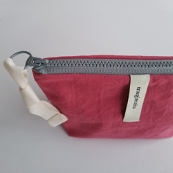 poitto16 マチ5深型 天然色素染NYLON POUCH ..Safflower.. 3枚目の画像