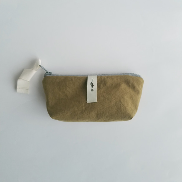 poitto16 マチ5 天然色素染NYLON POUCH ..Olive.. 1枚目の画像