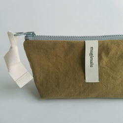 poitto16 マチ5 天然色素染NYLON POUCH ..Olive.. 2枚目の画像