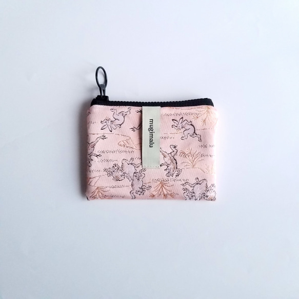 poitto10 金襴POUCH 鳥獣戯画ホテリ×11号紀州帆布 1枚目の画像