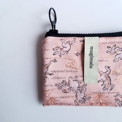 poitto10 金襴POUCH 鳥獣戯画ホテリ×11号紀州帆布 3枚目の画像