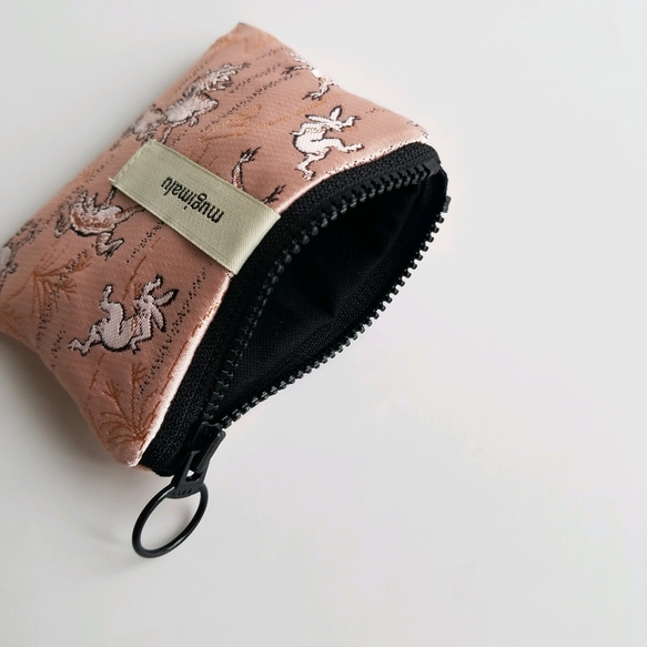 poitto10 金襴POUCH 鳥獣戯画ホテリ×11号紀州帆布 5枚目の画像