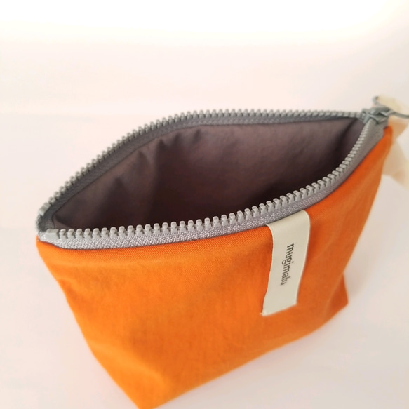 poitto16 マチ5深型 天然色素染NYLON POUCH ..Madder.. 5枚目の画像