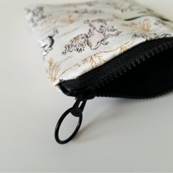 poitto10深型 金襴POUCH 鳥獣戯画×11号紀州帆布 ブラック 4枚目の画像