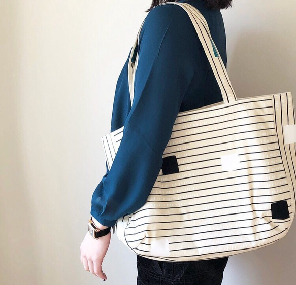 期間限定SALE❤︎¥1999春ボーダートートbag 4枚目の画像