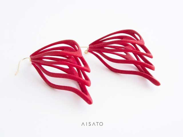 Malina Earrings Red マリーナピアス　レッド 3枚目の画像