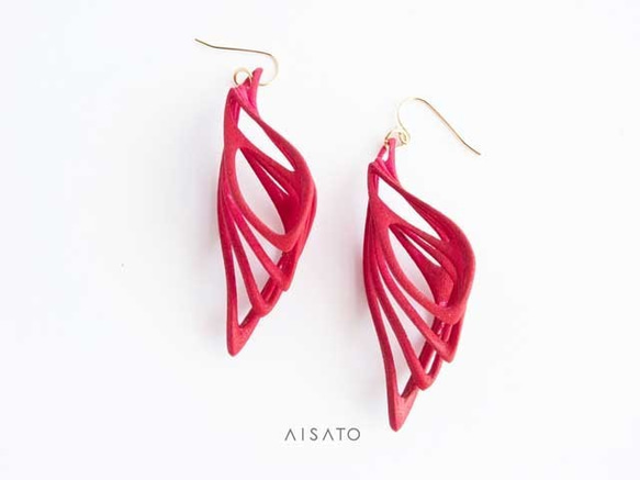 Malina Earrings Red マリーナピアス　レッド 4枚目の画像