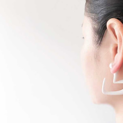 3D Heart Earring white 3Dハートピアス　ホワイト　Sサイズ 2枚目の画像