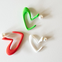 3D Heart Earring white 3Dハートピアス　ホワイト　Sサイズ 3枚目の画像