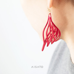 Malina Earrings Red マリーナ　ピアス　レッド 2枚目の画像