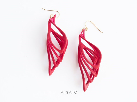 Malina Earrings Red マリーナ　ピアス　レッド 3枚目の画像