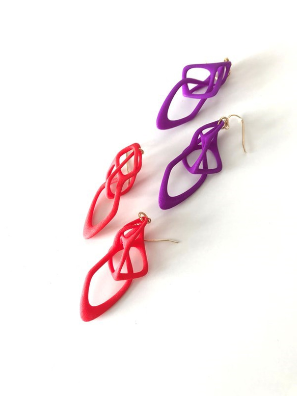 Tane Small Earrings Purple タネスモールピアス　パープル 4枚目の画像