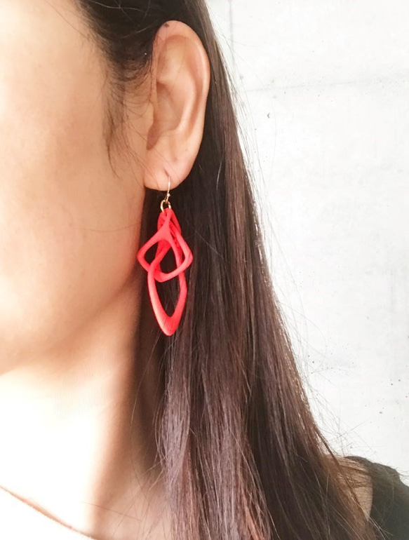 Tane small Earrings orangered 第5張的照片