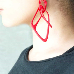 Tane big Earrings Orangered 第3張的照片